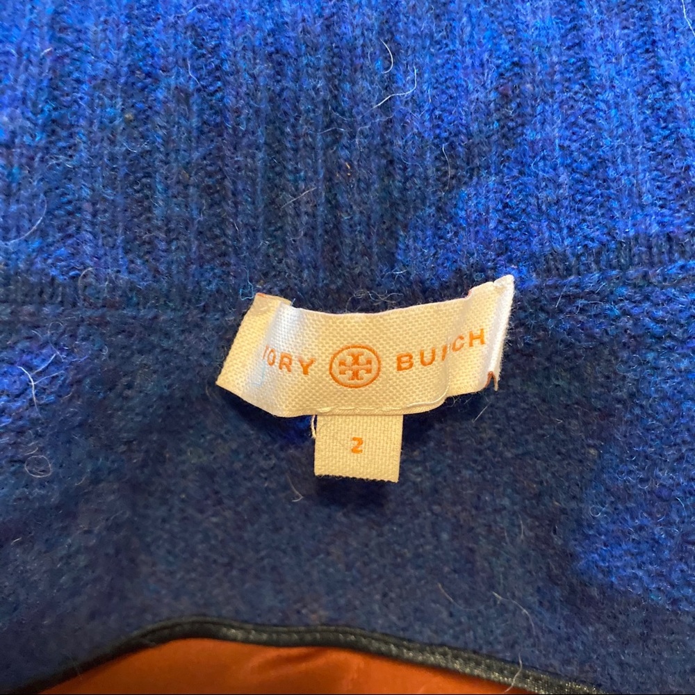 Tory Burch Lancaster Wool Fur Chevron Coat Orange - Picture 12 of 12